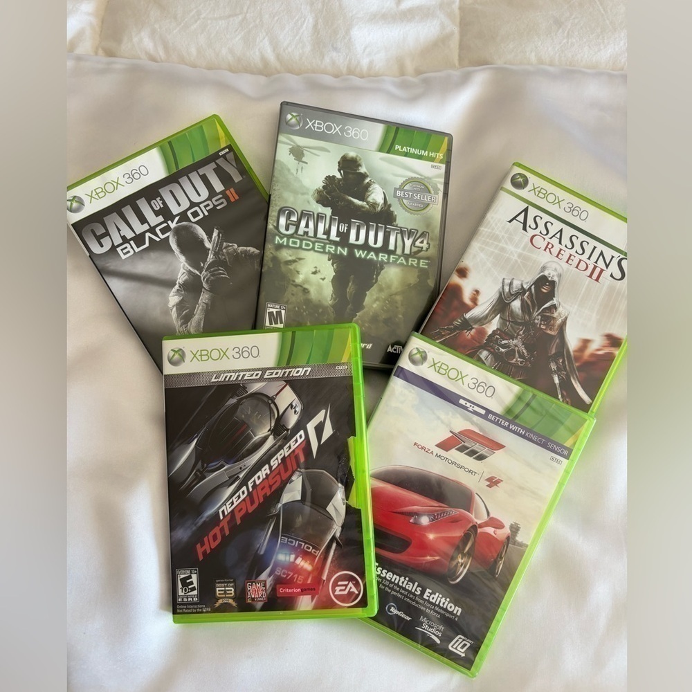 XBOX 360 LIVE Call of Duty Assassins Creed Motorsport Hot Pursuit